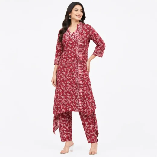 Women's Printed Kurta with Dhoti Pant Set